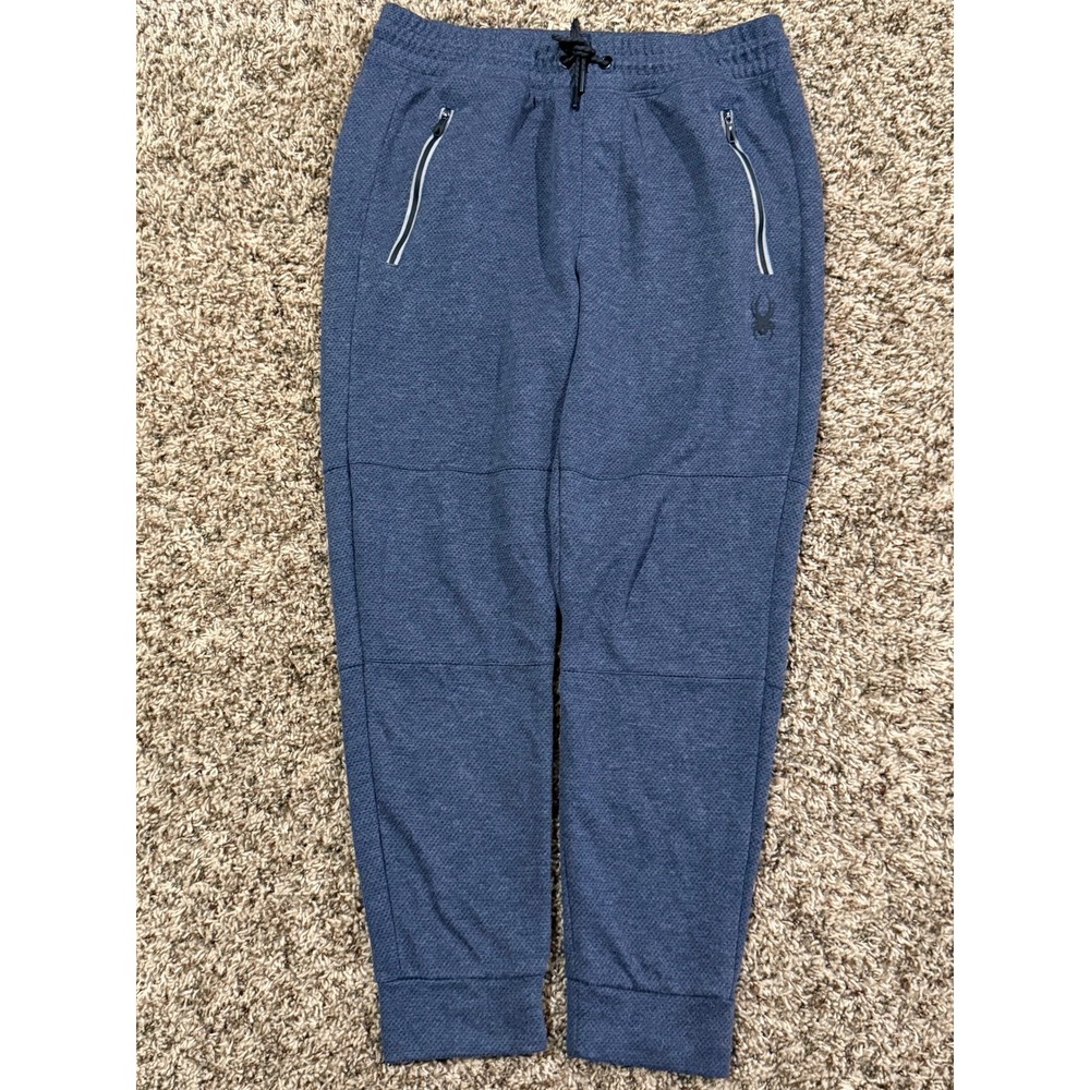 Spyder Active ProWeb Mens Blue Joggers Sweatpants Athleisure Joggers Medium